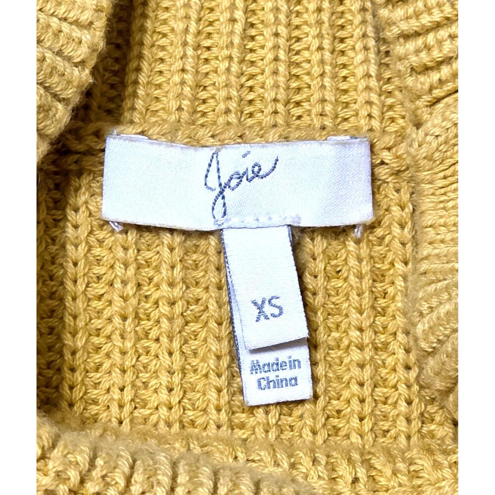 JOIE Lusela Sweater Golden Yellow Sz XS Mock Neck Knit Gold Buttons Pullover - Picture 3 of 11